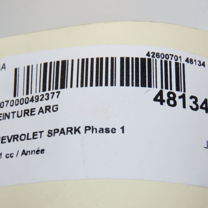 Ceinture arrière gauche occasion CHEVROLET SPARK Phase 1 01-2010->09-2012 95367511 4