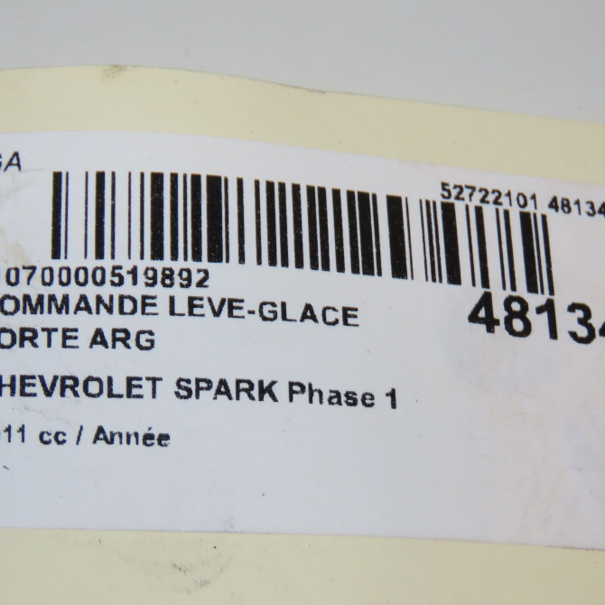 Commande leve-glace porte arrière gauche occasion CHEVROLET SPARK Phase 1 01-2010->09-2012 5