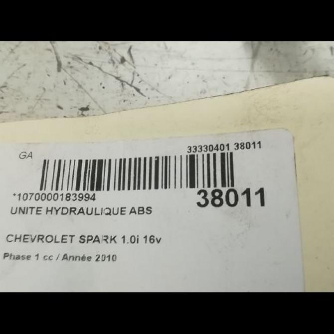 Unité hydraulique ABS occasion CHEVROLET SPARK Phase 1 01-2010->09-2012 1.0i 16v 68ch 95965187 5