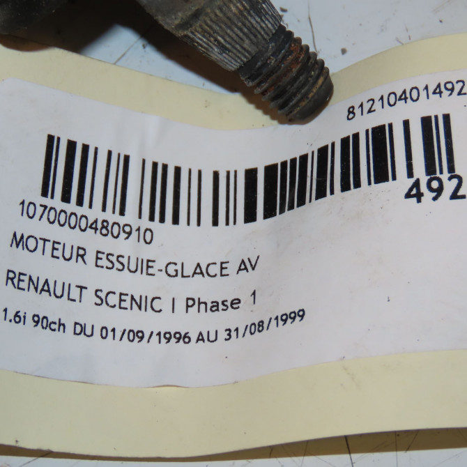 Moteur essuie-glace avant occasion RENAULT SCENIC I Phase 1 09-1996->08-1999 1.6i 90ch 7701205787 3