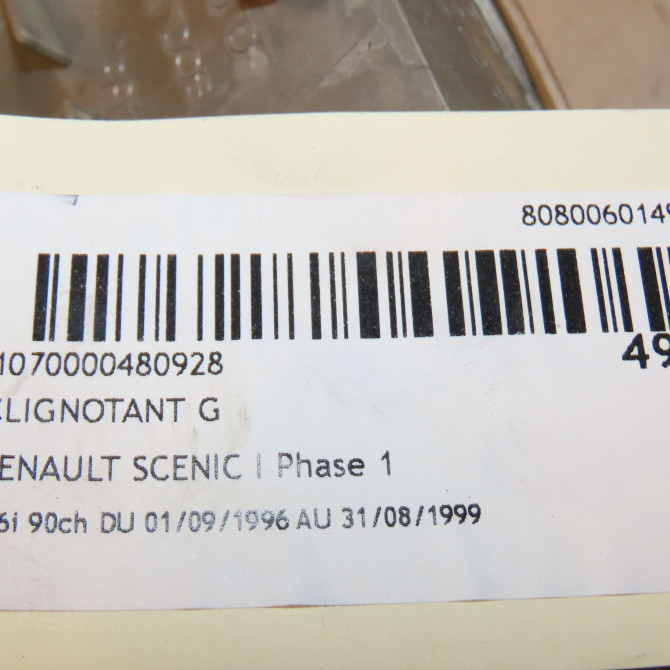 Clignotant gauche occasion RENAULT SCENIC I Phase 1 09-1996->08-1999 1.6i 90ch 7701040712 4