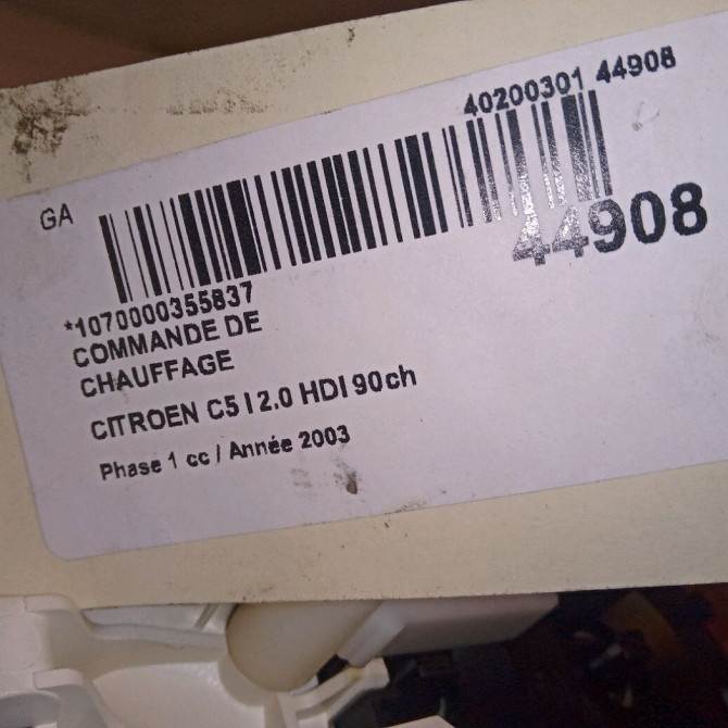 Commande de chauffage occasion CITROEN C5 I Phase 1 03-2001->09-2004 2.0 HDI 90ch 6451HZ 4