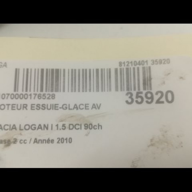 Moteur essuie-glace avant occasion DACIA LOGAN I Phase 2 07-2008->12-2012 1.5 DCI 90ch 3