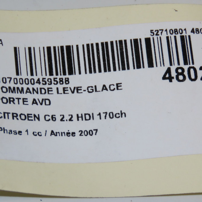 Commande lève-glace porte avant droite occasion CITROEN C6 Phase 1 12-2005->03-2013 2.2 HDI 170ch 5
