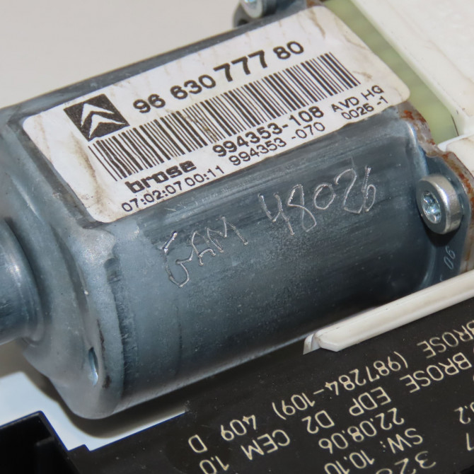 Mecanisme + moteur lève-glace avant droit occasion CITROEN C6 Phase 1 12-2005->03-2013 2.2 HDI 170ch 9222T7 4