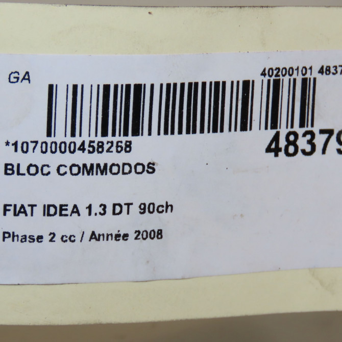 Bloc commodos occasion FIAT IDEA Phase 1 04-1995->04-1999 1.3 DT 90ch 735480406 6