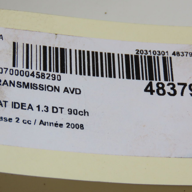 Transmission avant droite occasion FIAT IDEA Phase 1 04-1995->04-1999 1.3 DT 90ch 46308524 6