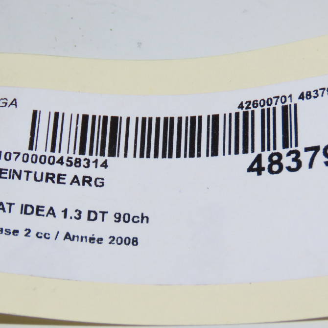 Ceinture arrière gauche occasion FIAT IDEA Phase 1 04-1995->04-1999 1.3 DT 90ch 735466715 3