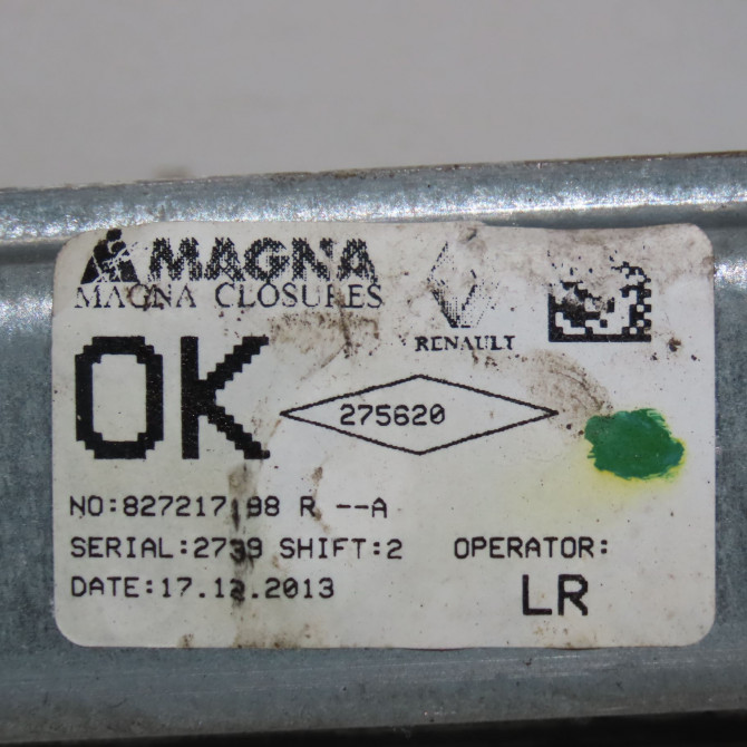 Mecanisme leve-glace arrière gauche occasion DACIA SANDERO II Phase 1 10-2012->... 1.2i 75ch 827217198R 3