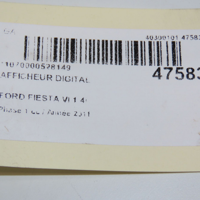 Afficheur digital occasion FORD FIESTA VI Phase 1 10-2008->11-2012 1.4i 3