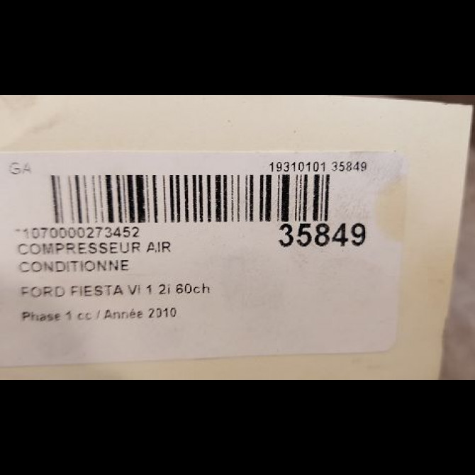 Compresseur air conditionne occasion FORD FIESTA VI Phase 1 10-2008->11-2012 1.2i 60ch Ambiente 1763935 3