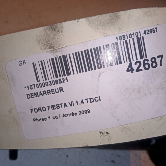 Démarreur occasion FORD FIESTA VI Phase 1 10-2008->11-2012 1.4 TDCI 68ch 1734633 6