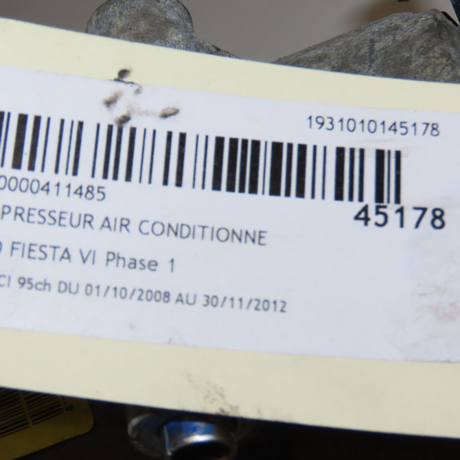 Compresseur air conditionne occasion FORD FIESTA VI Phase 1 10-2008->11-2012 1.6 TDCI 95ch 1890121 8