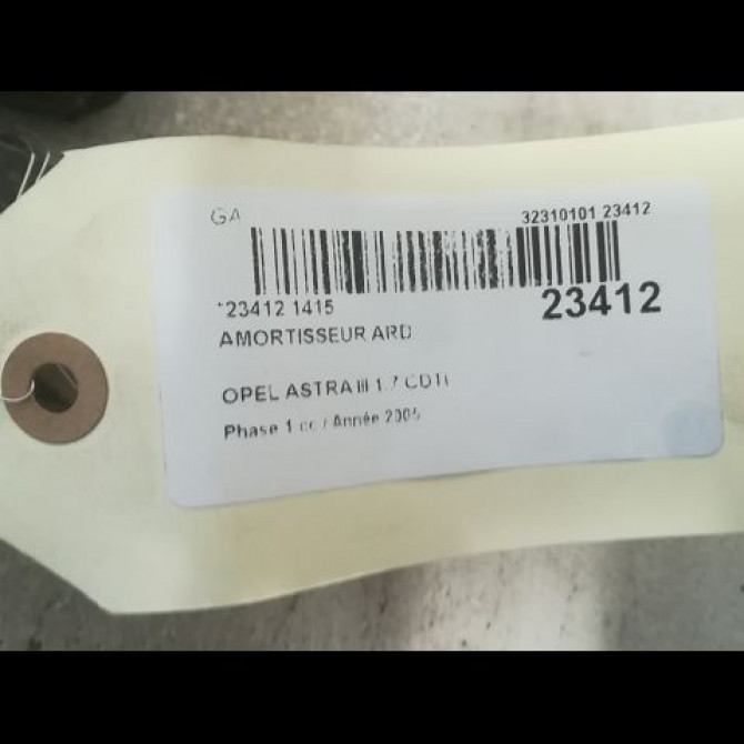 Amortisseur arrière droit occasion OPEL ASTRA III ASTRA III Phase 1 2004-04-01->2006-12-31 1.7 CDTI 100ch 93184267 2