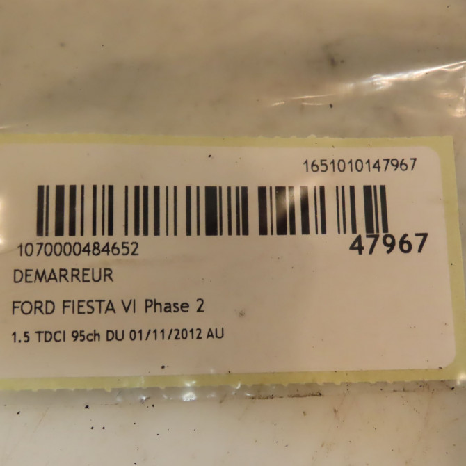 Démarreur occasion FORD FIESTA VI Phase 2 11-2012->... 1.5 TDCI 95ch 1734633 3