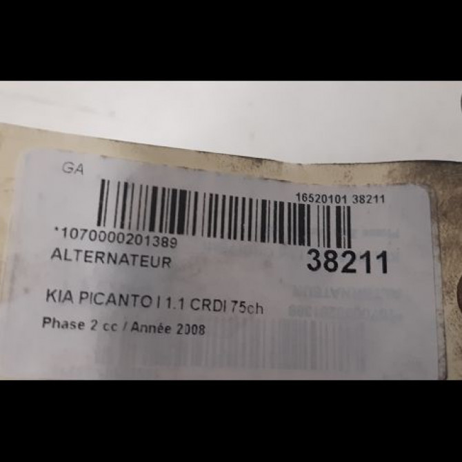 Alternateur occasion KIA PICANTO I Phase 2 01-2008->03-2011 1.1 CRDI 75ch 373002A010 4