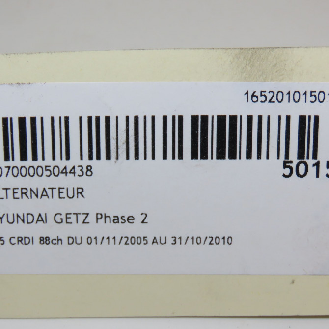 Alternateur occasion HYUNDAI GETZ Phase 2 11-2005->10-2010 1.5 CRDI 88ch 373002A010 7