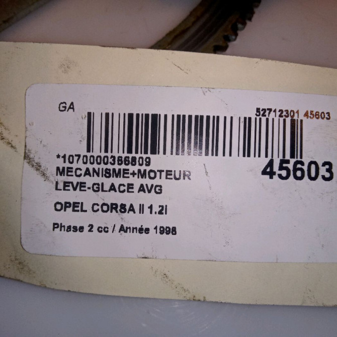 Mecanisme+moteur leve-glace avg occasion OPEL CORSA II Phase 2 04-1997->10-2000 1.2i 90444379 4
