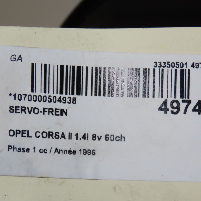 Servo-frein occasion OPEL CORSA II Phase 1 03-1993->04-1997 1.4i 8v 60ch 3495305 6