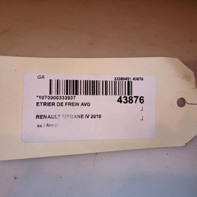 Etrier de frein avant gauche occasion RENAULT MEGANE IV Phase 1 12-2015->... 1.5 DCi 115ch 410110528R 4