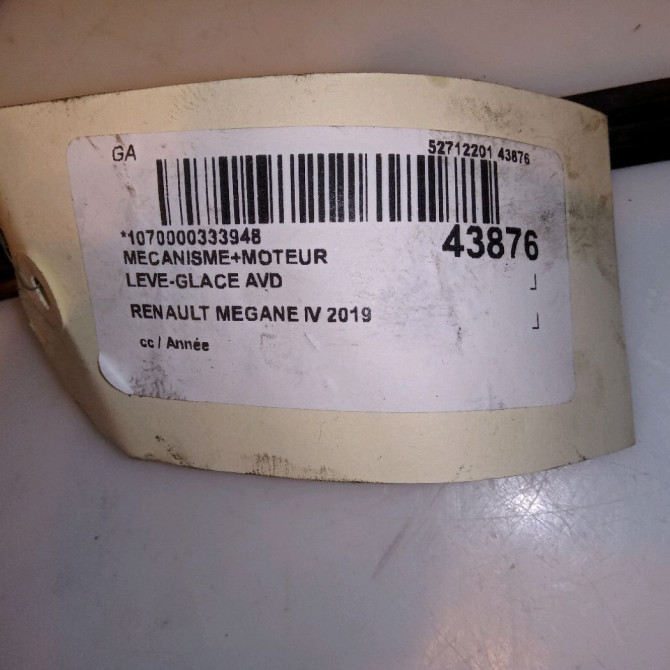 Mecanisme + moteur lève-glace avant droit occasion RENAULT MEGANE IV Phase 1 12-2015->... 1.5 DCi 115ch 807206746R 5