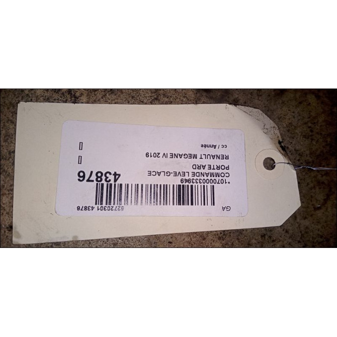 Commande leve-glace porte arrière droite occasion RENAULT MEGANE IV Phase 1 12-2015->... 1.5 DCi 115ch 254214896R 3