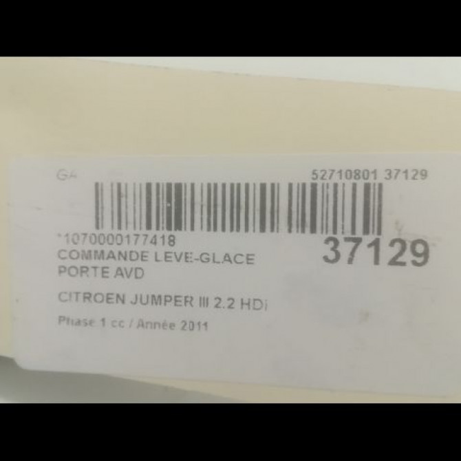 Commande lève-glace porte avant droite occasion CITROEN JUMPER III Phase 1 06-2006->... 2.2 HDi 100ch 3