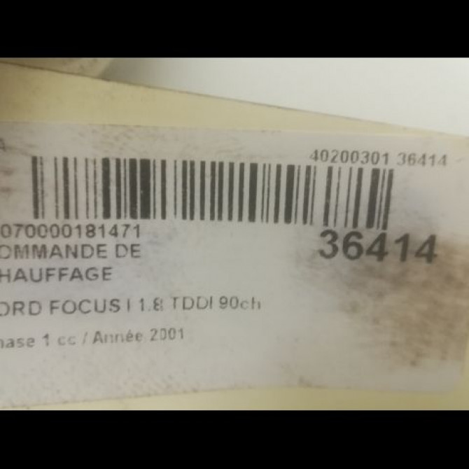 Commande de chauffage occasion FORD FOCUS I Phase 1 10-1998->09-2004 1.8 TDDI 90ch 3