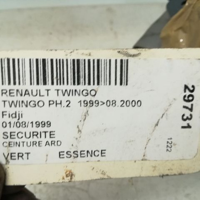 Ceinture arrière droite occasion RENAULT TWINGO I Phase 2 08-1998->08-2000 Initiale 8200042840 3