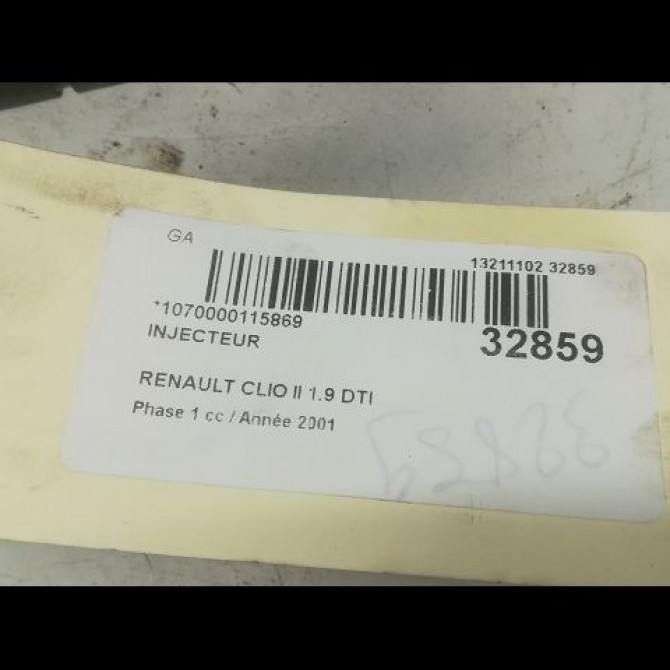 Injecteur occasion RENAULT CLIO II Phase 1 03-1998->06-2001 1.9 DTI 8200047509 3