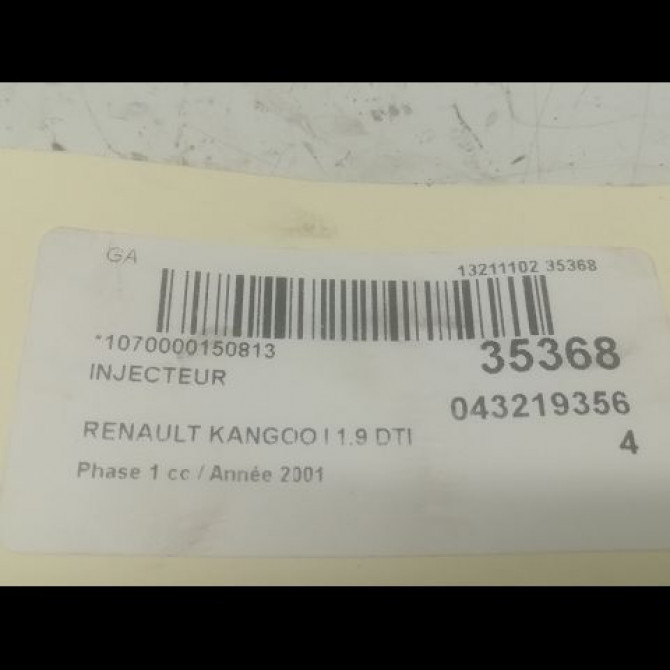 Injecteur occasion RENAULT KANGOO I Phase 1 09-1997->06-2003 1.9 DTI 8v 80ch 8200047509 3