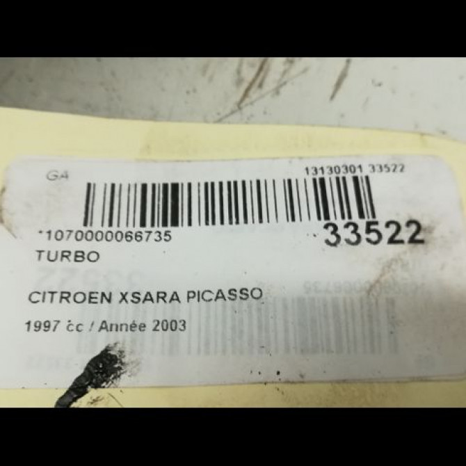 Turbo occasion CITROEN XSARA PICASSO Phase 1 12-1999->02-2004 2.0 HDi 375C8 4