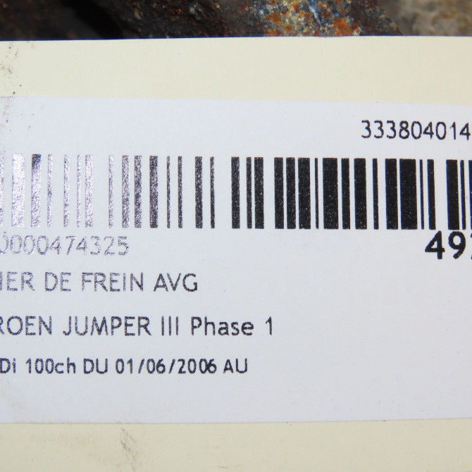 Etrier de frein avant gauche occasion CITROEN JUMPER III Phase 1 06-2006->... 2.2 HDi 100ch 5