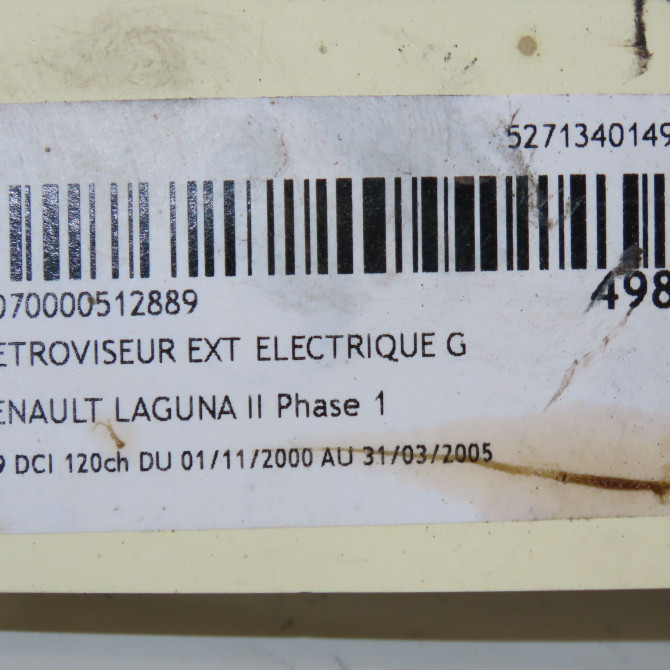 Retroviseur exterieur electrique gauche occasion RENAULT LAGUNA II Phase 1 11-2000->03-2005 1.9 DCI 120ch 7701053958 6