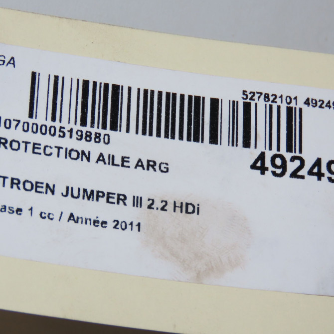 Protection aile arg occasion CITROEN JUMPER III Phase 1 06-2006->... 2.2 HDi 100ch 4