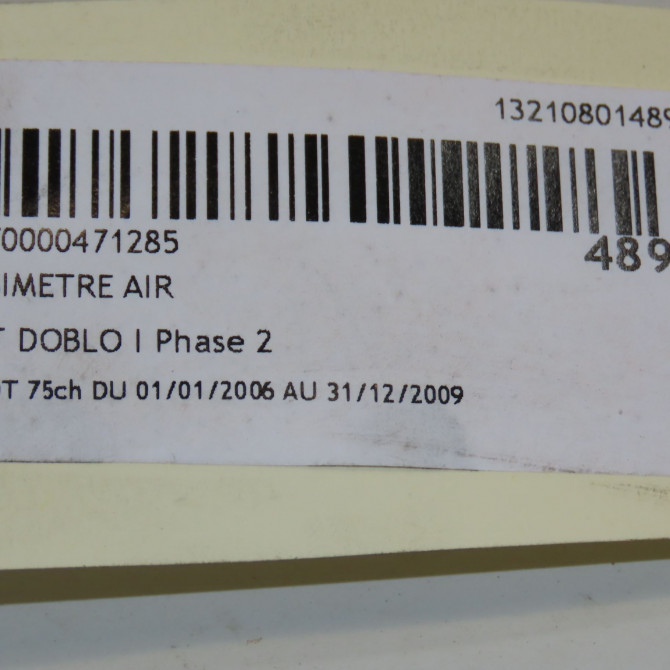 Debimetre air occasion FIAT DOBLO I Phase 2 01-2006->12-2009 1.3 DT 75ch 71793250 6