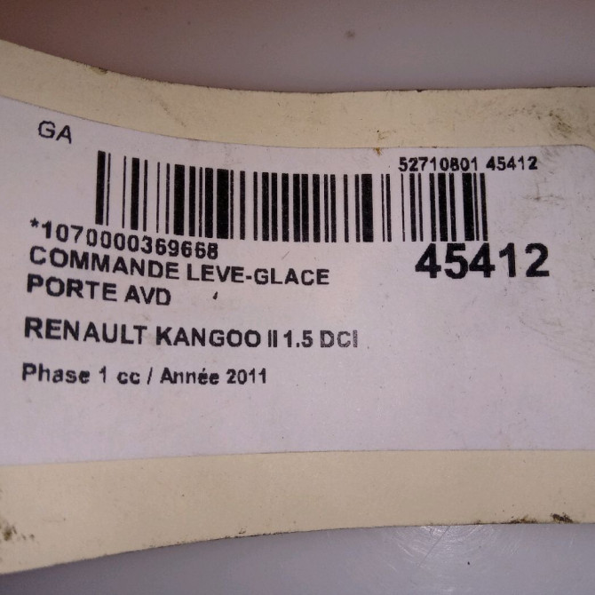 Commande lève-glace porte avant droite occasion RENAULT KANGOO II Phase 1 01-2008->03-2013 1.5 DCI 90ch 8200476809 5
