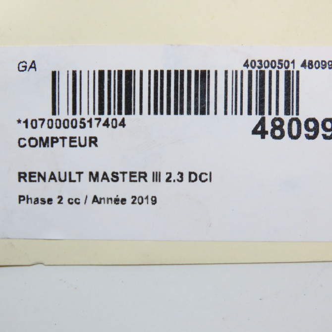 Compteur occasion RENAULT MASTER III Phase 2 06-2014->... 2.3 DCI 130ch 248103042R 7