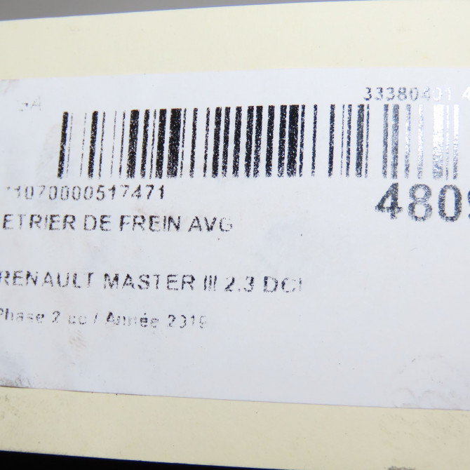 Etrier de frein avant gauche occasion RENAULT MASTER III Phase 2 06-2014->... 2.3 DCI 130ch 410111997R 6