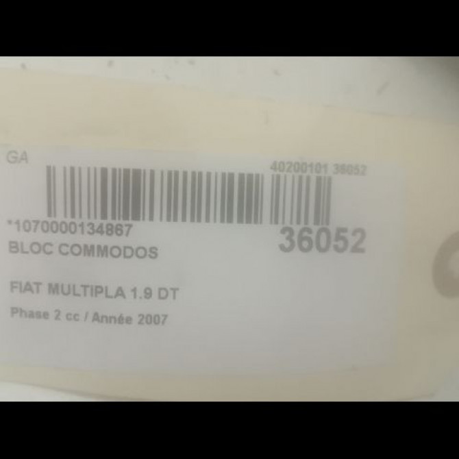 Bloc commodos occasion FIAT MULTIPLA Phase 2 09-2004->04-2010 1.9 DT MULTIJET 120ch 735491933 5