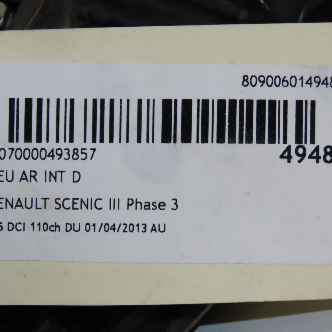 Feu arrière intérieur droit occasion RENAULT SCENIC III Phase 3 04-2013->... 1.5 DCI 110ch 265502369R 4