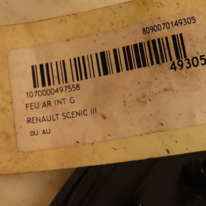 Feu arrière interieur gauche occasion RENAULT SCENIC III Phase 3 04-2013->... 1.2i 132ch 265553056R 4