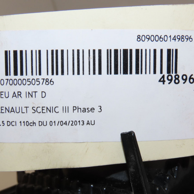 Feu arrière intérieur droit occasion RENAULT SCENIC III Phase 3 04-2013->... 1.5 DCI 110ch 265502369R 4