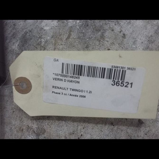 Verin droit hayon occasion RENAULT TWINGO I Phase 3 08-2000->06-2007 1.2i 2