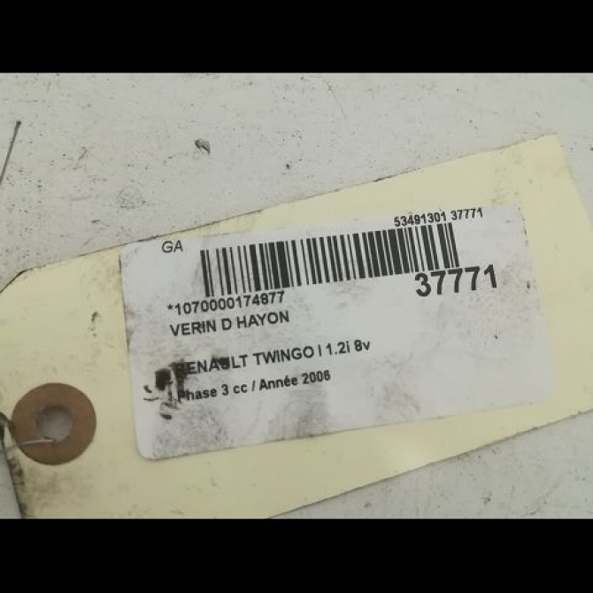 Verin droit hayon occasion RENAULT TWINGO I Phase 3 08-2000->06-2007 1.2i 8v 60ch 2