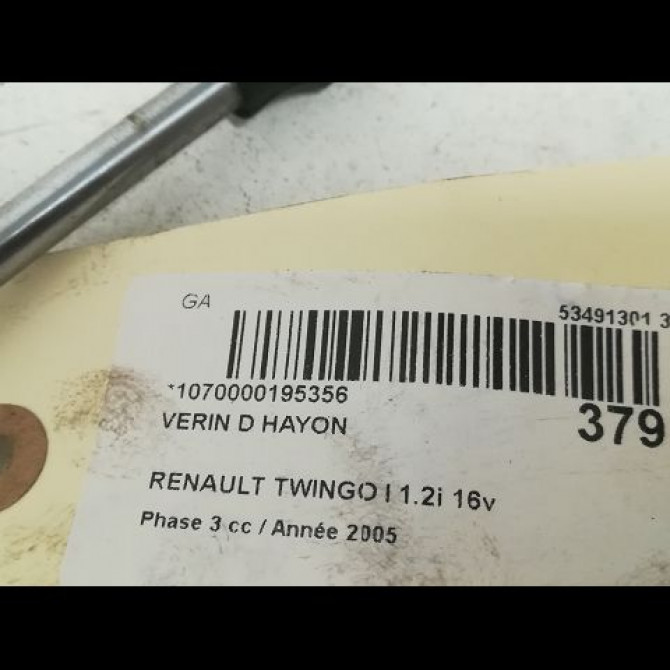 Verin droit hayon occasion RENAULT TWINGO I Phase 3 08-2000->06-2007 1.2i 16v 2