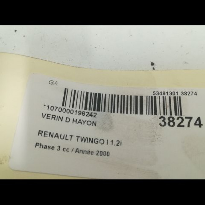 Verin droit hayon occasion RENAULT TWINGO I Phase 3 08-2000->06-2007 1.2i 2