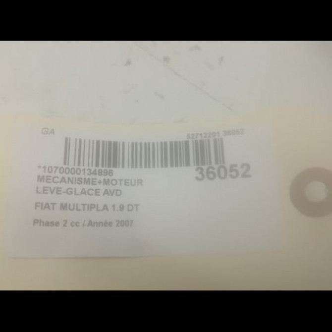 Mecanisme + moteur lève-glace avant droit occasion FIAT MULTIPLA Phase 2 09-2004->04-2010 1.9 DT MULTIJET 120ch 46510629 3