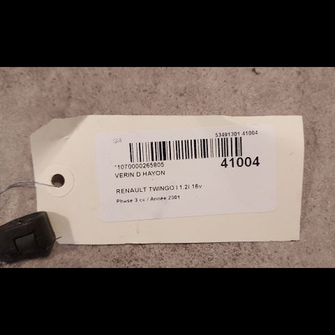 Verin droit hayon occasion RENAULT TWINGO I Phase 3 08-2000->06-2007 1.2i 16v 2