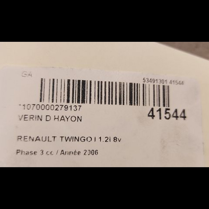 Verin droit hayon occasion RENAULT TWINGO I Phase 3 08-2000->06-2007 1.2i 8v 60ch 2
